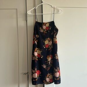 Navy Blue Mini Floral Dress